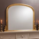 Arched Gold Overmantle Mirror